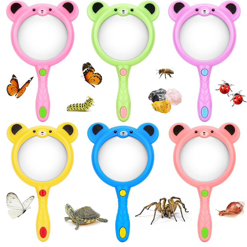 Kids Outdoor Nature Toys - 만화 귀여운 손 렌즈 돋보기 돋보기