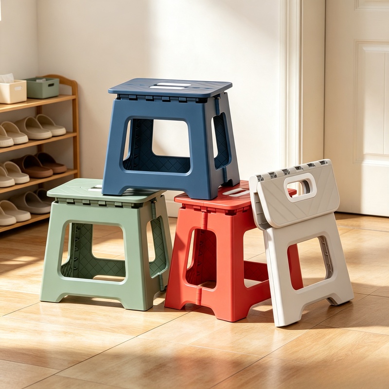 Kids Outdoor Folding Chair - 2026년형 두꺼운 플라스틱 접이식 의자, 휴대용