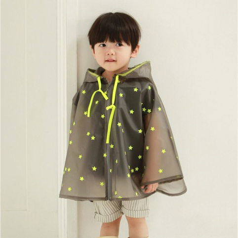 Kids Outdoor Jacket - 두꺼운 배트윙 어린이 비옷, 형광 레인