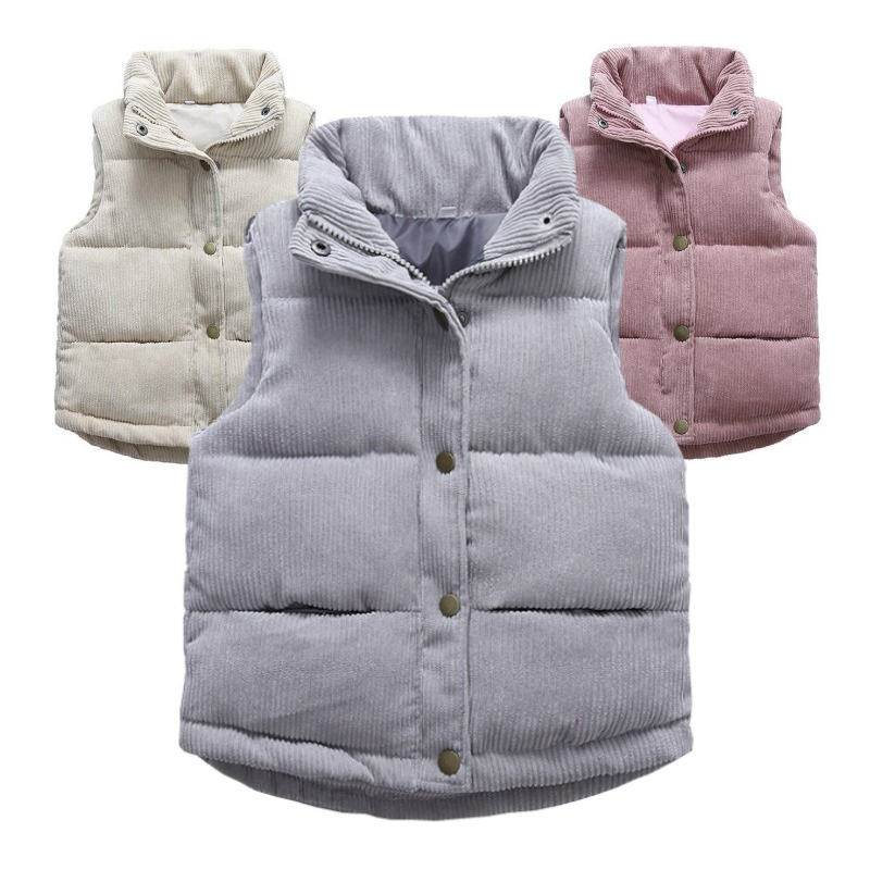 Kids Outdoor Jacket - 남아 여아 코듀로이 조끼, 두꺼운 따뜻한