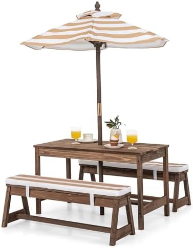 Kids Outdoor Umbrella For Table - 어린이 피크닉 테이블, 야외용 나무 테이블