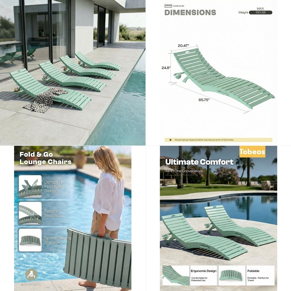 Kids Outdoor Adirondack Chair - 어린이용 아디론닥 의자 4개 세트, 플라스틱