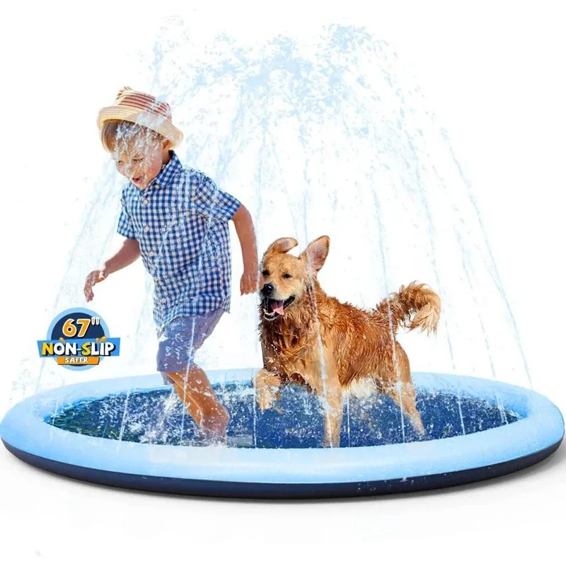 두꺼운 미끄럼 방지 스플래시 패드, 애완견 잔디밭, 뒷 - Sprinkler Splash Pad 리뷰 및 가격