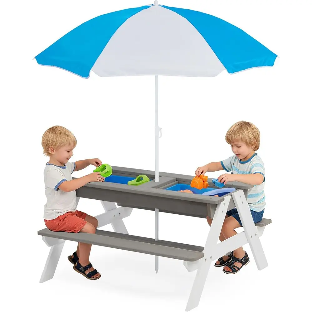 어린이용 3-in-1 접이식 나무 피크닉 테이블, 야외 - Kids Outdoor Umbrella For Table 리뷰 및 가격