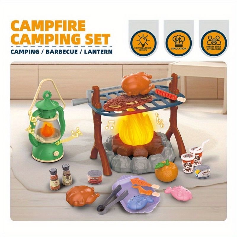 LED 조명 및 음향 효과가 있는 어린이 캠핑 놀이 세 - Kids Outdoor Grill Set 리뷰 및 가격