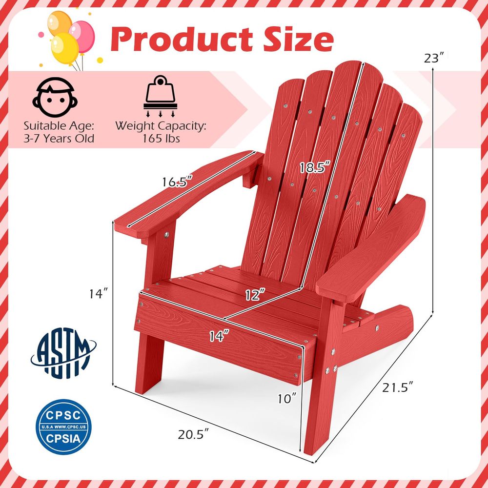 어린이용 아디론닥 의자, 올웨더 HIPS 유아용 야외  - Kids Outdoor Adirondack Chair 리뷰 및 가격